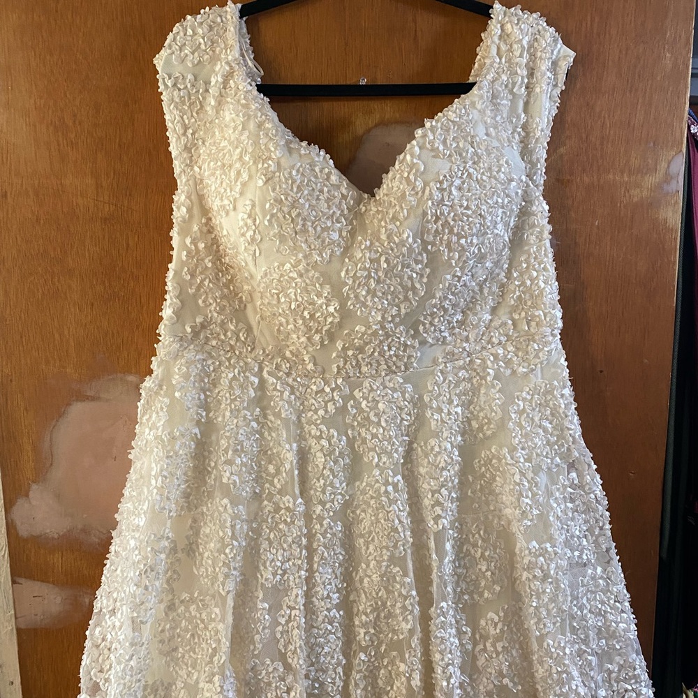 Cream or off white off the shoulder pedal Dress